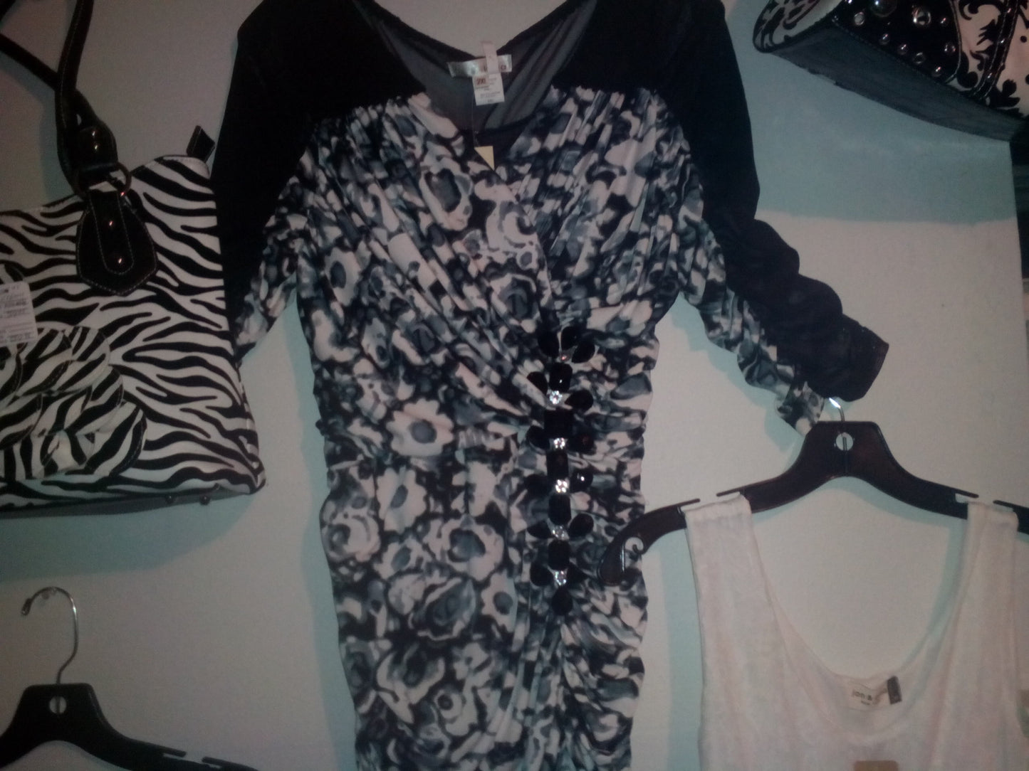 Black White Gray Body Fitted Sexy Designer Formal Dress