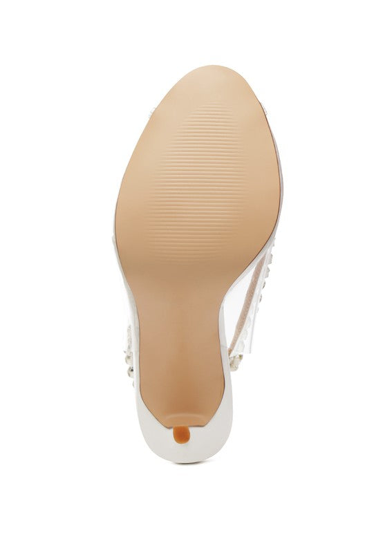 Camarine Clear Stiletto Sling-back.