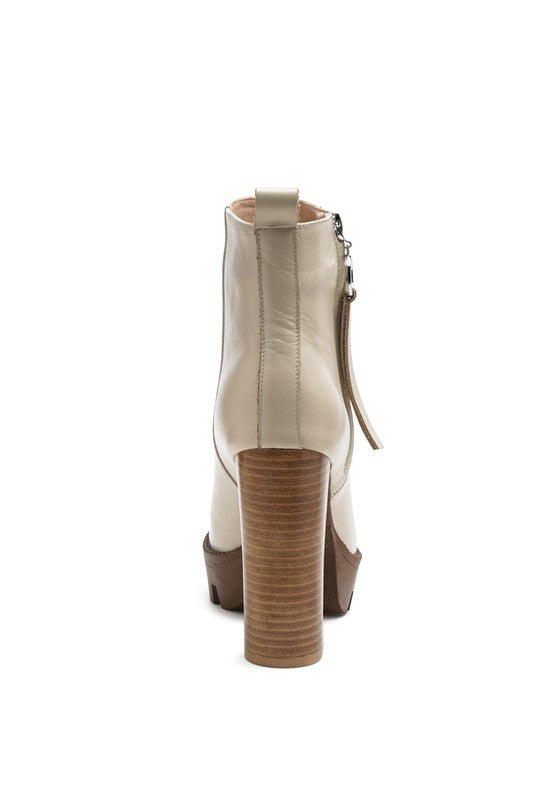 MISTRESS HIGH BLOCK HEELED CHUNKY LEATHER BOOT.