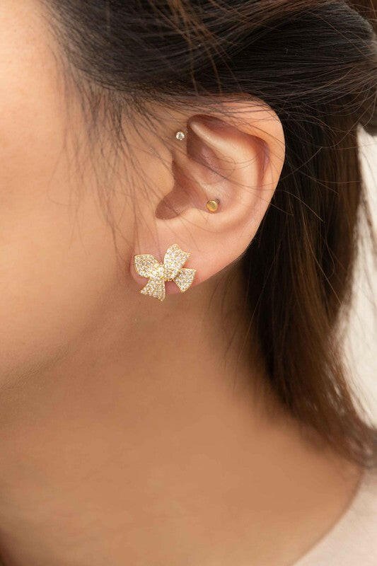 Ribbon Stud Earrings.