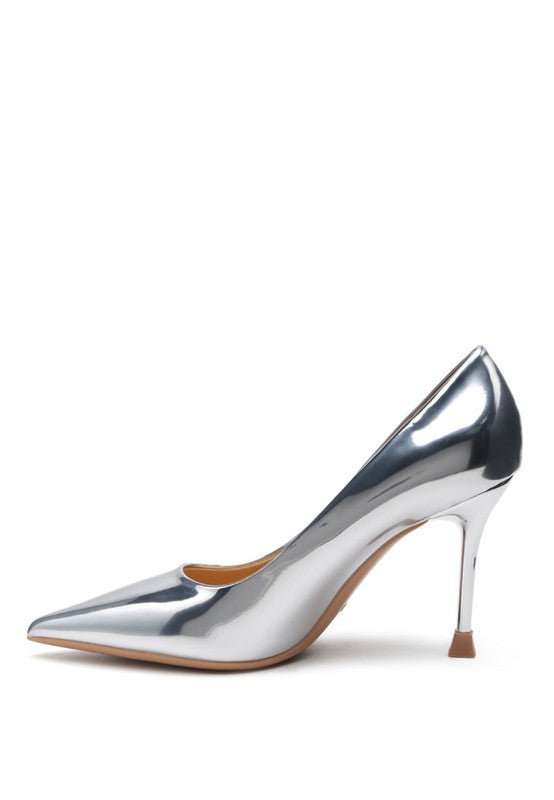 POUDRE METALLIC POINTED STILETTOS.