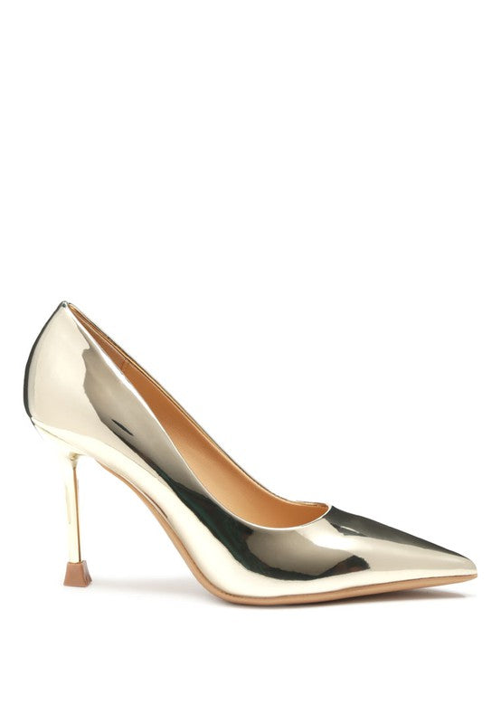 POUDRE METALLIC POINTED STILETTOS.