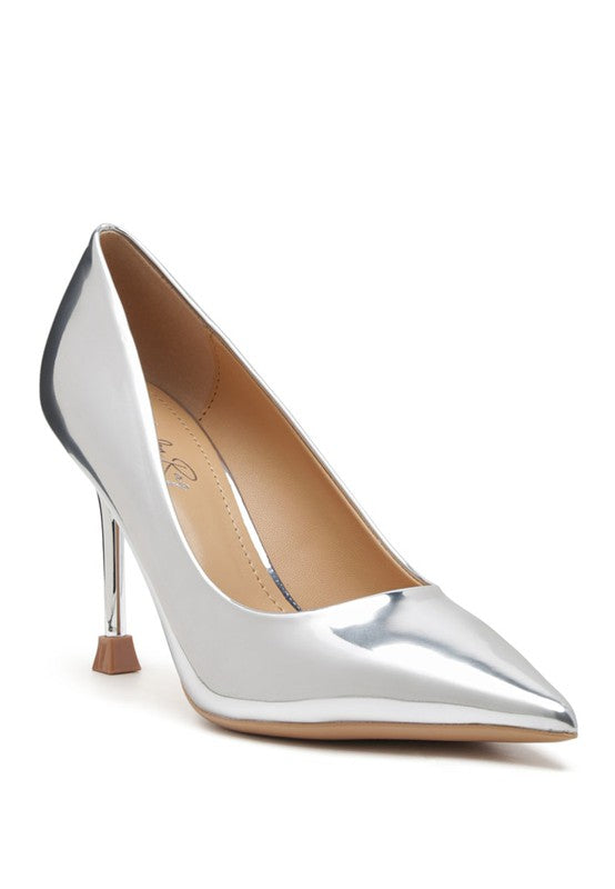 POUDRE METALLIC POINTED STILETTOS.