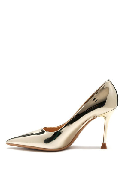 POUDRE METALLIC POINTED STILETTOS.