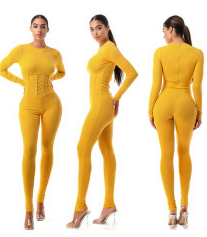 One Piece Women  Corset Knit Plus Size Jumpsuit