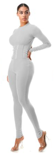 One Piece Women  Corset Knit Plus Size Jumpsuit
