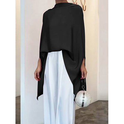 Batwing Sleeve Loose Solid Color T-shirt Top