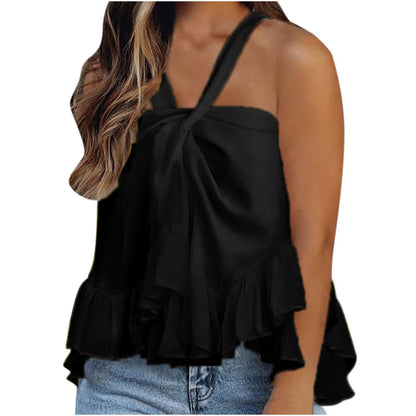 Women's Fashion Halter Ruffled Sleeveless Top